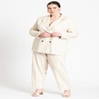 Pintuck Detail Linen Trouser image number null