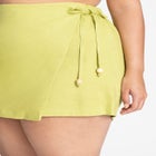 Linen Skort With Beads image number null