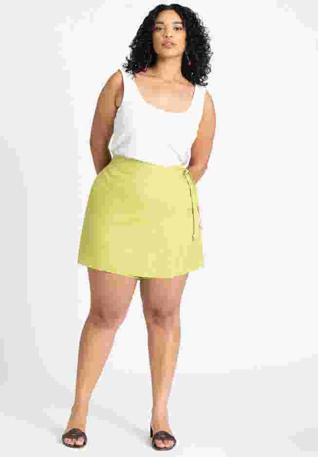 Linen Skort With Beads image number 0
