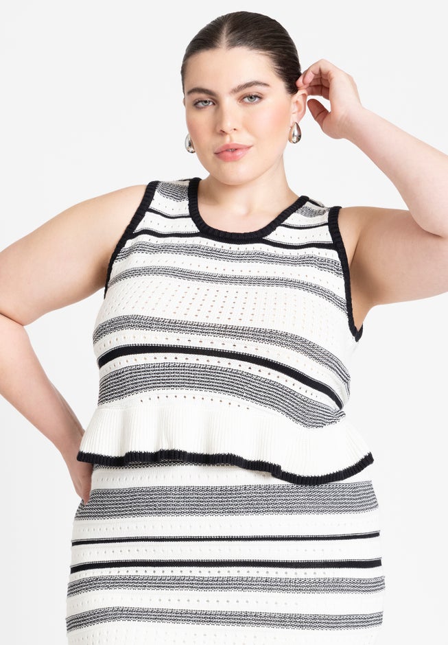 Crochet Multi Stitch Crop Top image number null