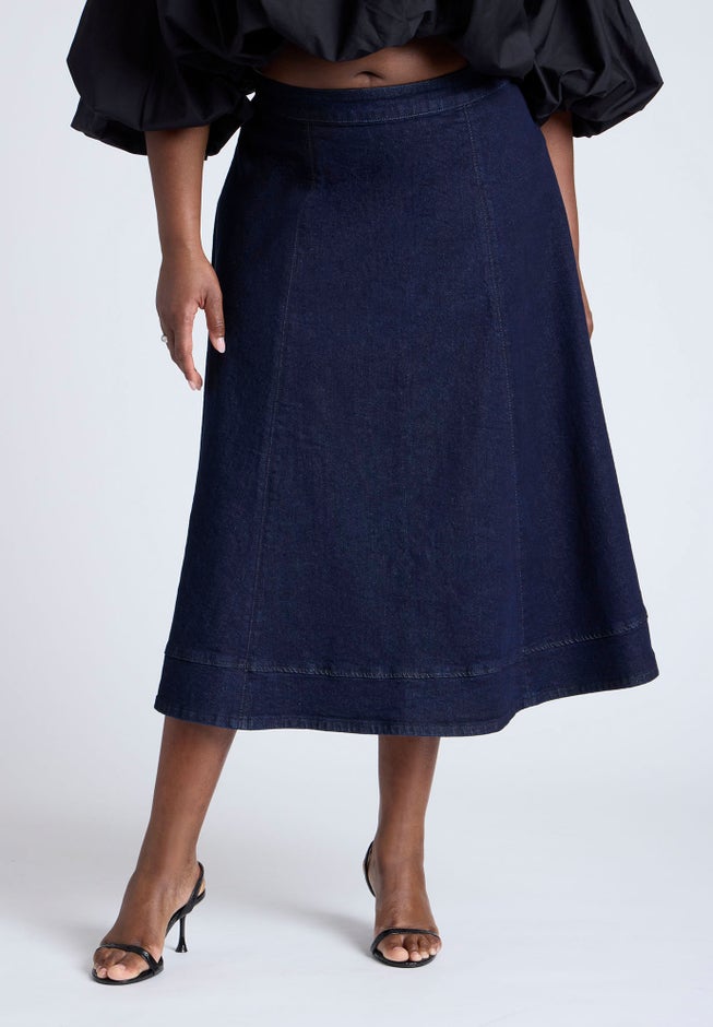 Denim A Line Skirt image number 1