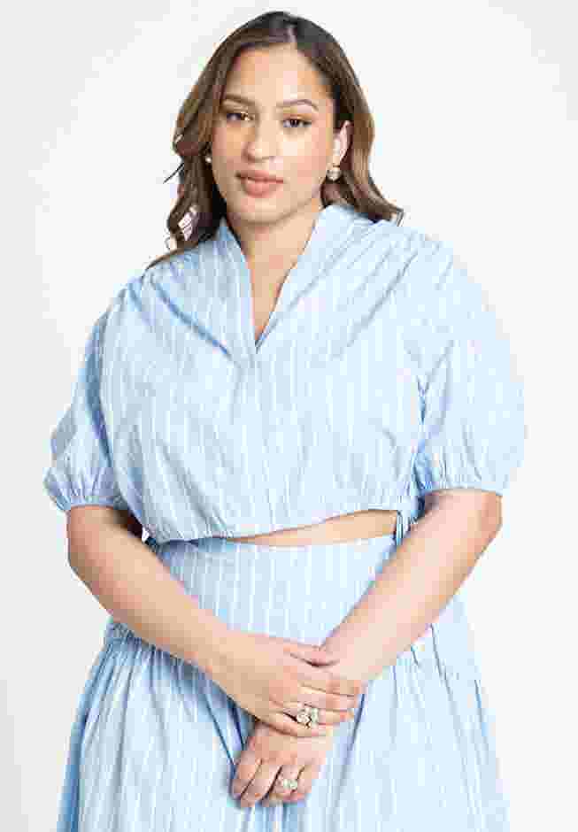 Striped Poplin Crop Top image number 0