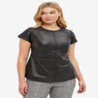 Back Zip Leather Top image number null