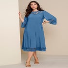 Plus Size Lace Cutout Fit and Flare Dress image number null