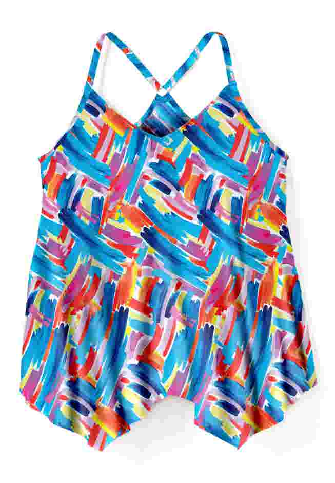 Longer-Length Mesh Tankini Top image number 3