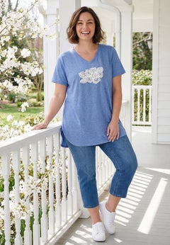 Marled V-Neck Tunic