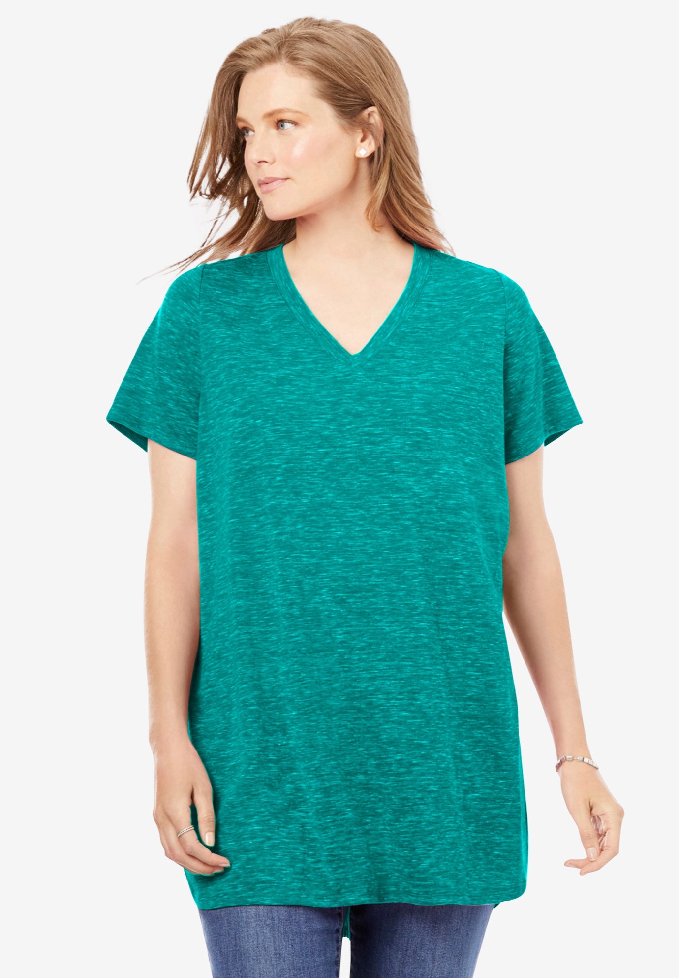 Marled V-Neck Tunic image number 0