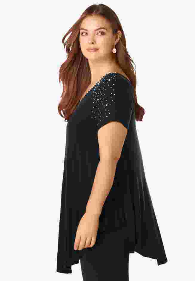 Ultra Drape V Neck Swing Tunic image number 2