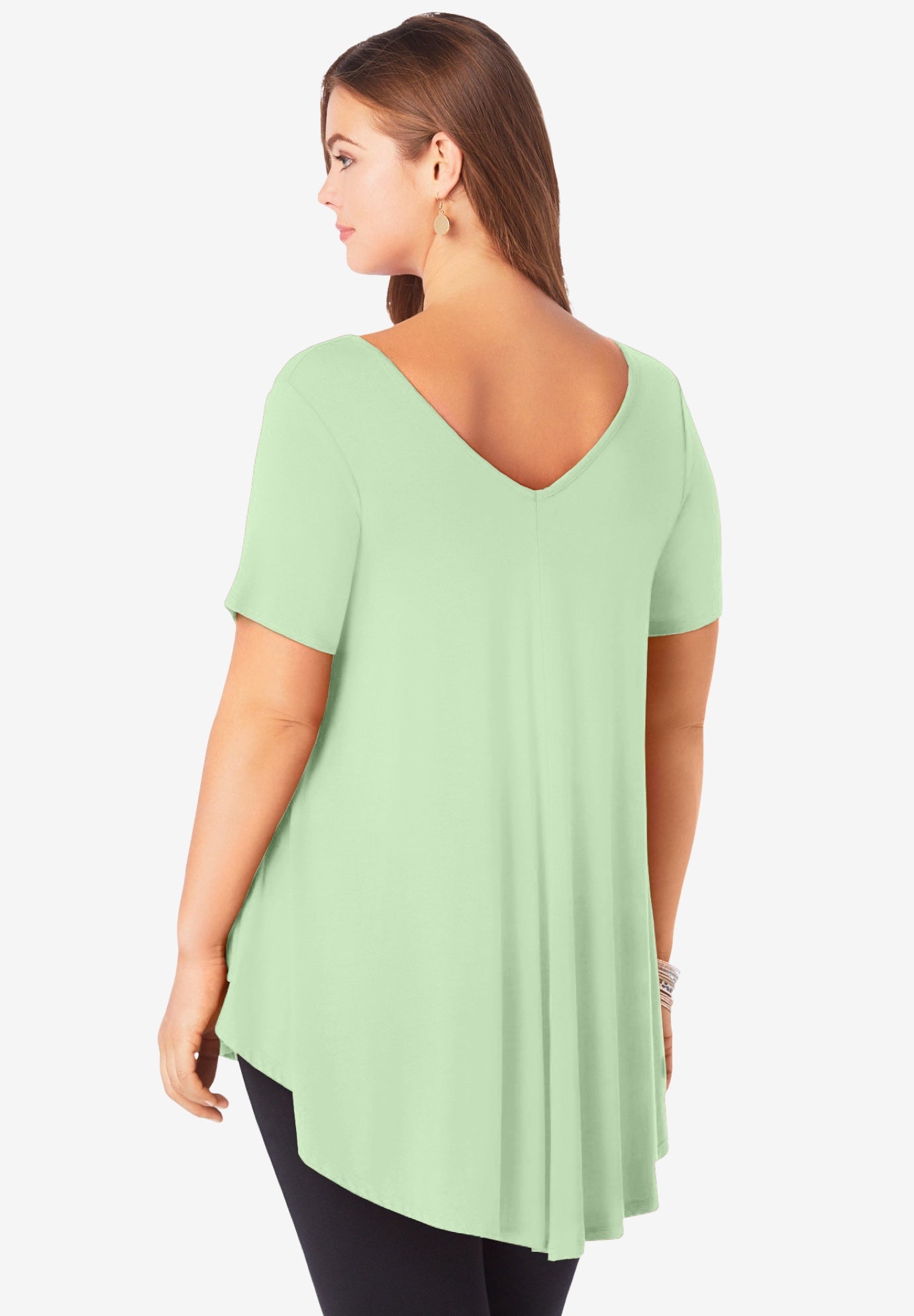 Plus Size Ultra Drape V-Neck Swing Tunic Top image number 1