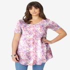 Plus Size Ultra Drape V-Neck Swing Tunic Top image number null