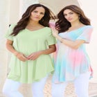 Plus Size Ultra Drape V-Neck Swing Tunic Top image number null