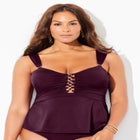 Underwire Shirred Ring Bandeau Tankini Top image number 3