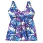 Loop-Strap V-Neck Tummy Control Two-Piece Swim Dress image number null