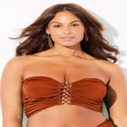Shimmer Shirred Ring Bandeau Bikini Top image number 6