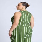 Linen Blend Boxy Scoop Neck Crop Tank image number null