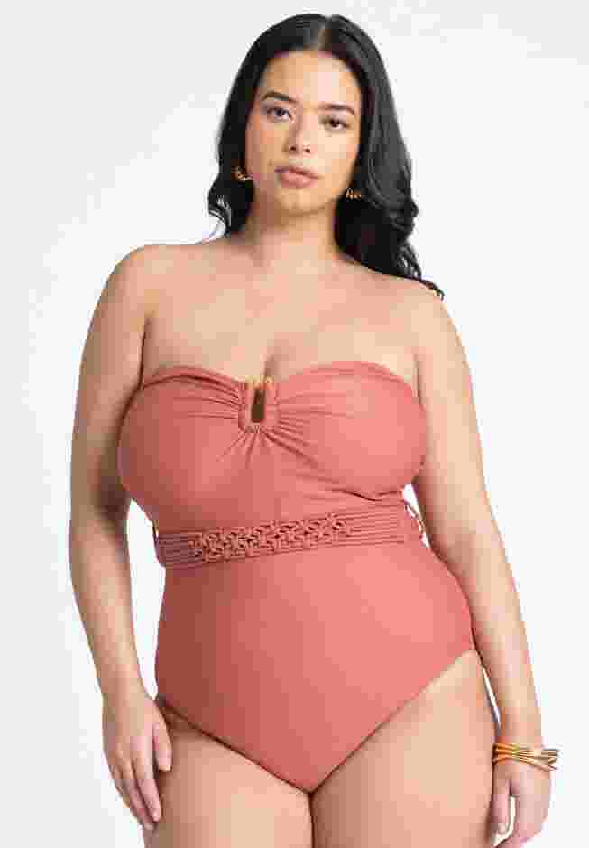 Braided Belt Strapless One Piece image number 0