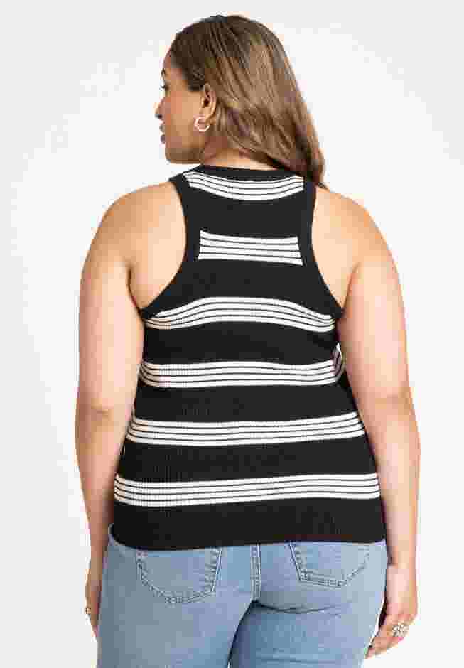 Stripe Sweater Tank With Pointelle image number 1