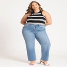 Stripe Sweater Tank With Pointelle image number null