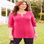 Suprema&reg; Snap-Placket Tee image number null