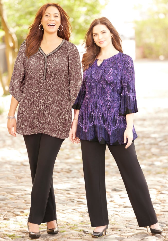 Bejeweled Pleated Blouse image number 1