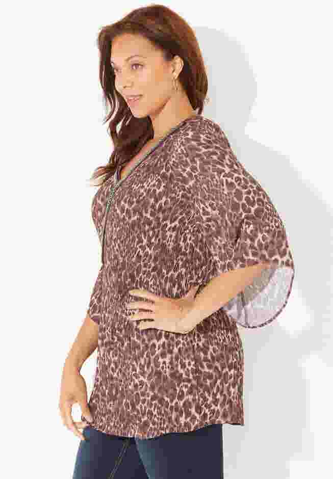 Bejeweled Pleated Blouse image number 2