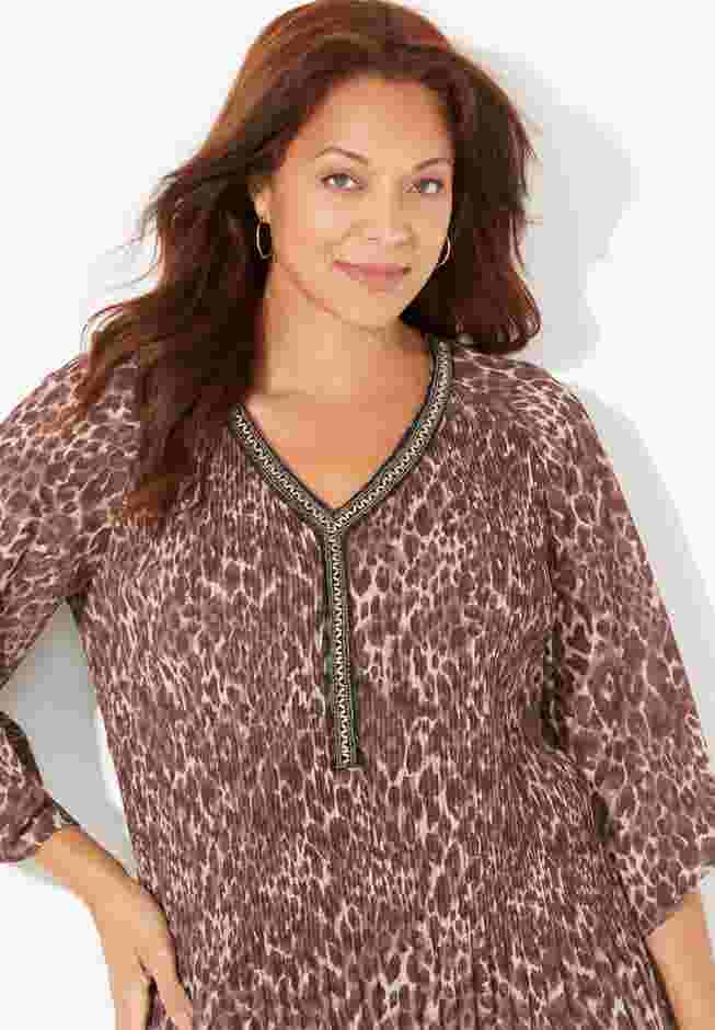 Bejeweled Pleated Blouse image number 3