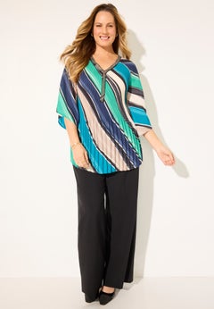 Bejeweled Pleated Blouse