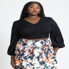 Puff Sleeve Crop Blouse image number null