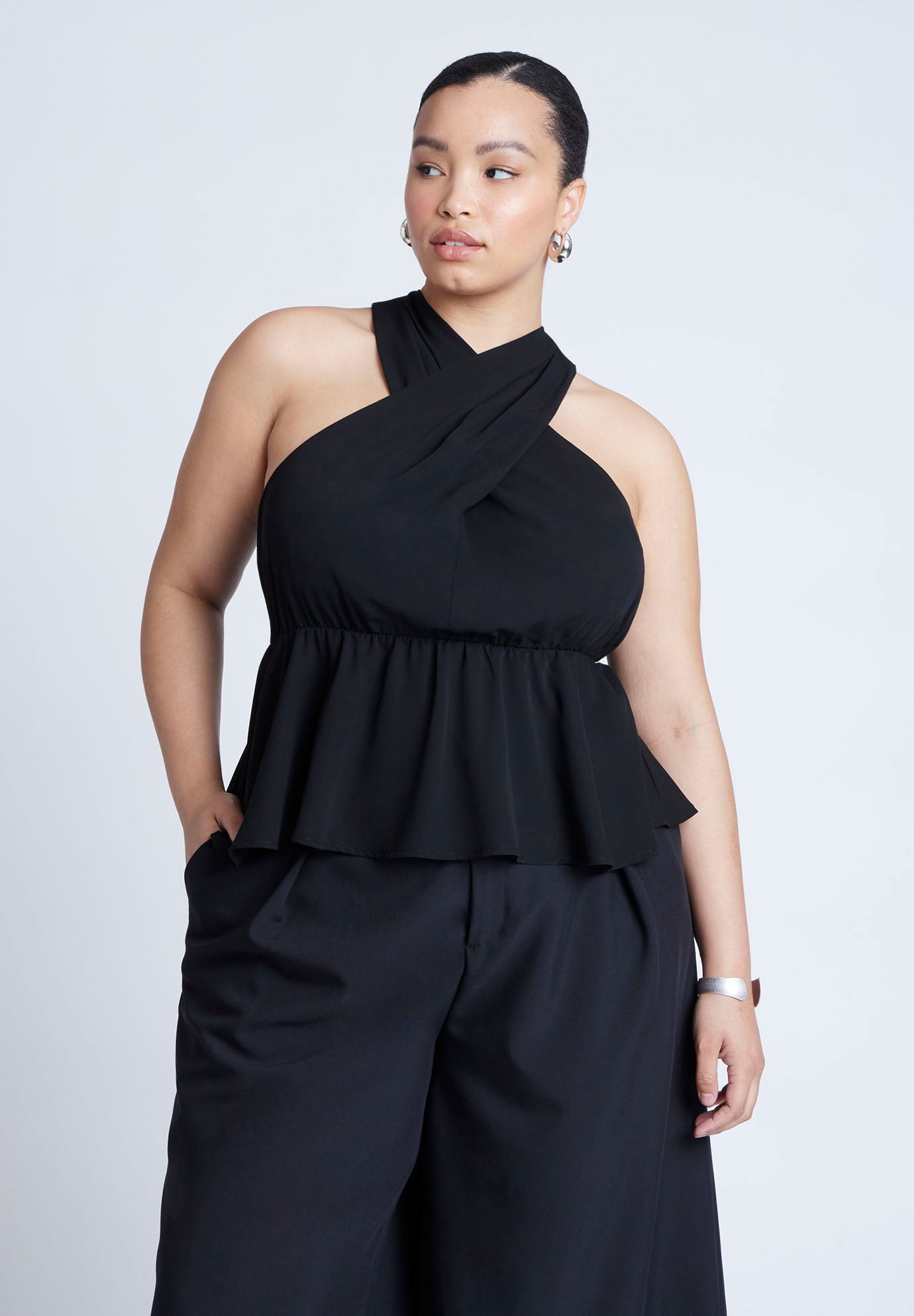 Halter Top With Peplum image number 0