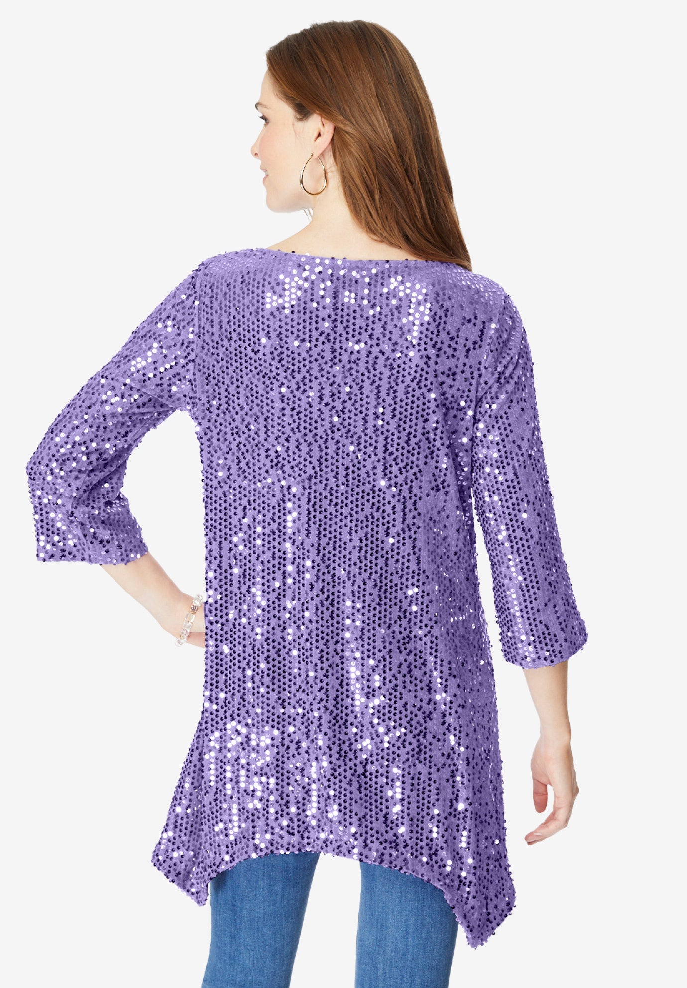 Handkerchief Hem Sequin Tunic image number 3
