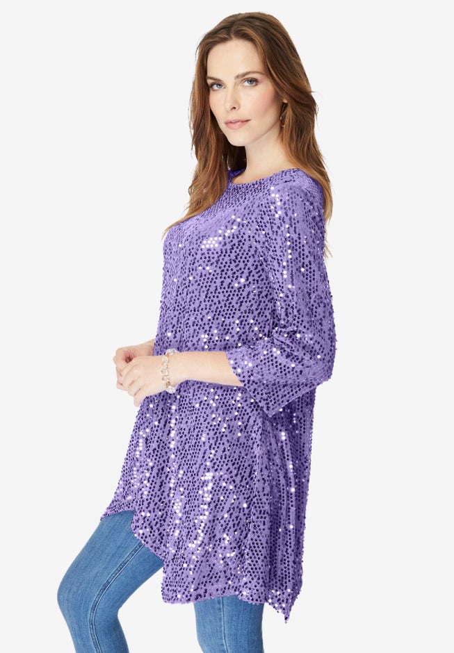 Handkerchief Hem Sequin Tunic image number 4