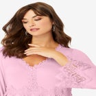 Empire Waist Boho Lace Trimmed Tee image number null