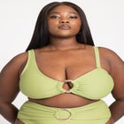 One Shoulder Ring Hardware Bikini Top image number null