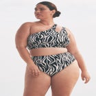 Printed One Shoulder Tankini image number null