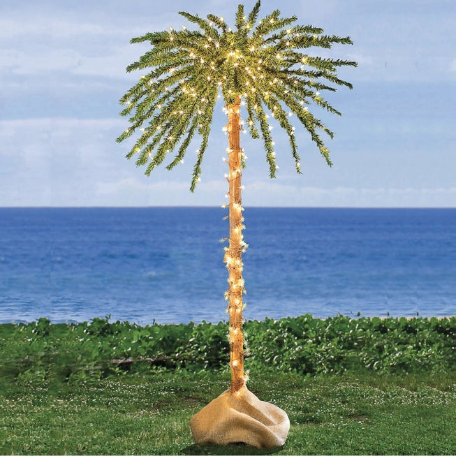 6' Pre-lit Single Palm Tree image number null