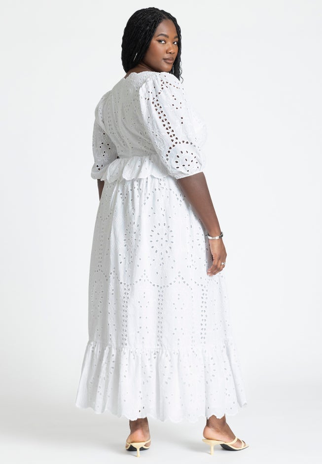 Ruffle Eyelet Maxi Dress image number 1