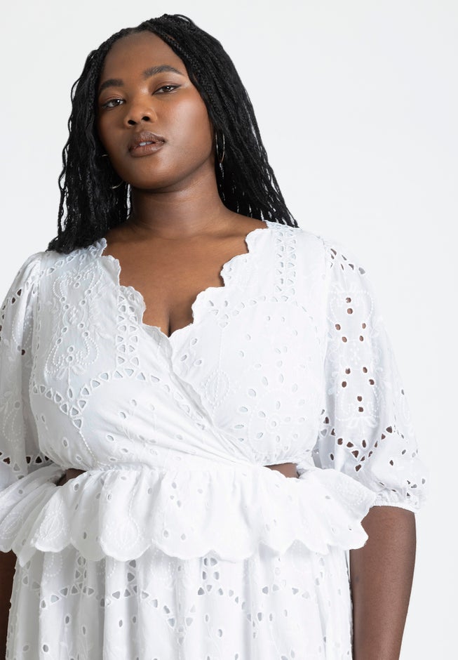 Ruffle Eyelet Maxi Dress image number 2