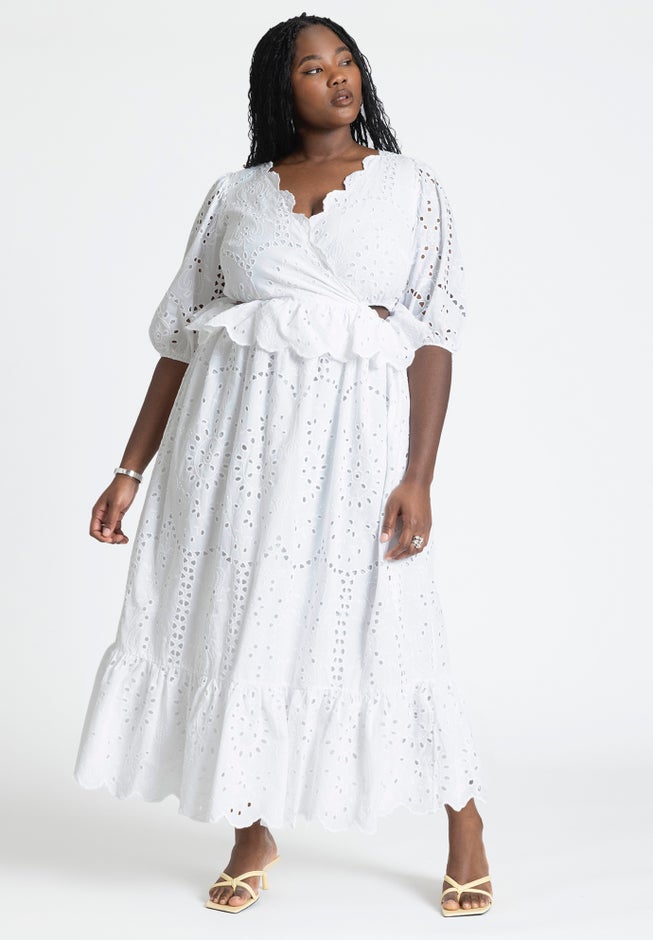 Ruffle Eyelet Maxi Dress image number 0