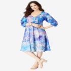 Printed V-Neck Dress image number null