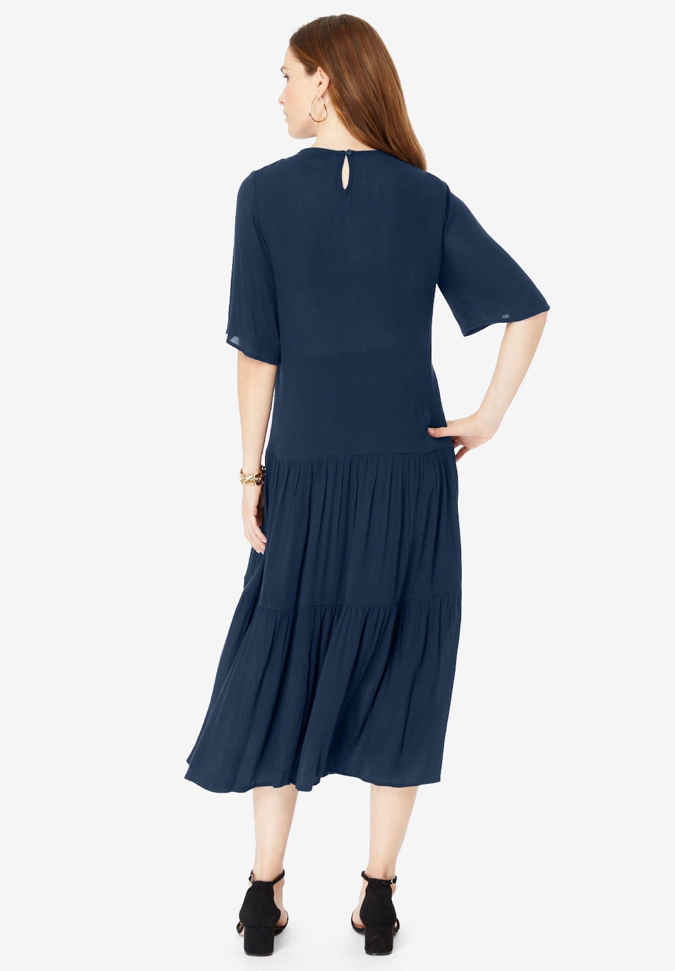 Hand-Crinkled Crochet Neck Dress image number 1