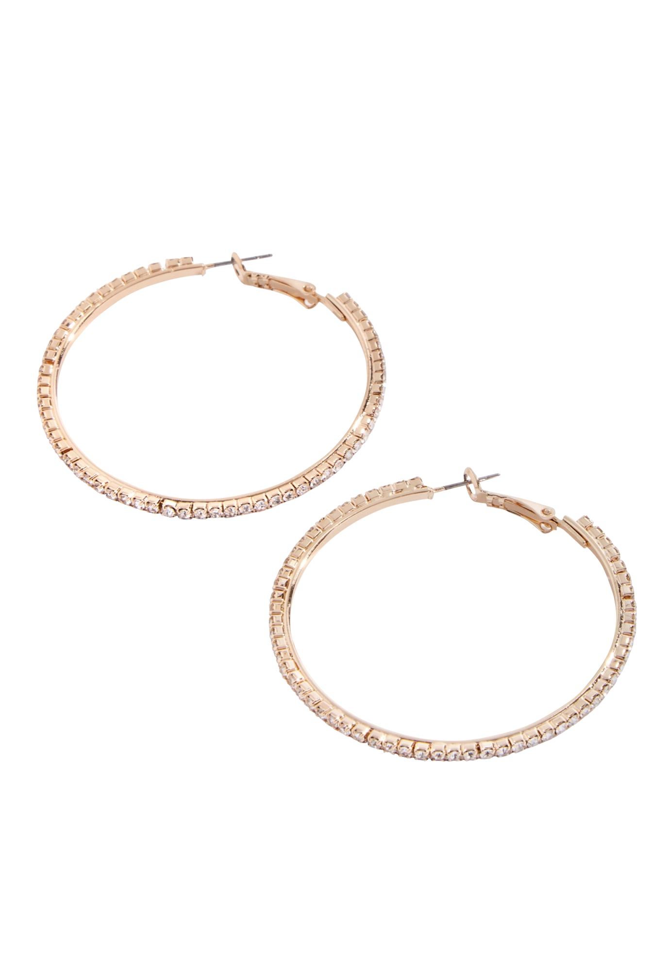 Rhinestone Hoop Earrings image number 0