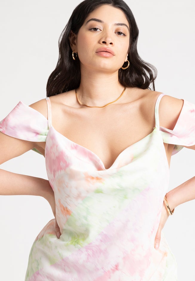 Off The Shoulder Bias Dress image number null