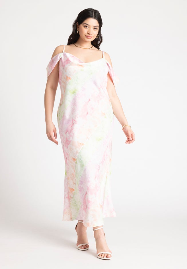 Off The Shoulder Bias Dress image number null