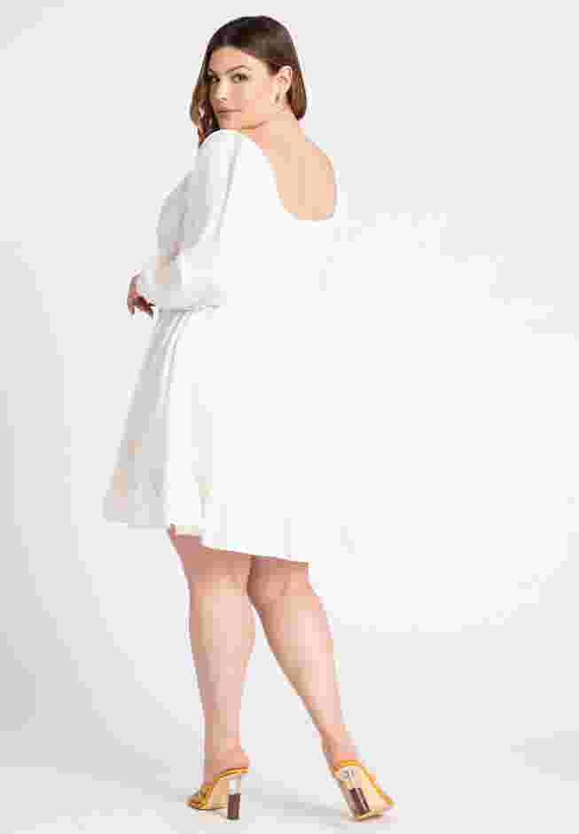 Puff Sleeve Linen Mini Dress image number 1