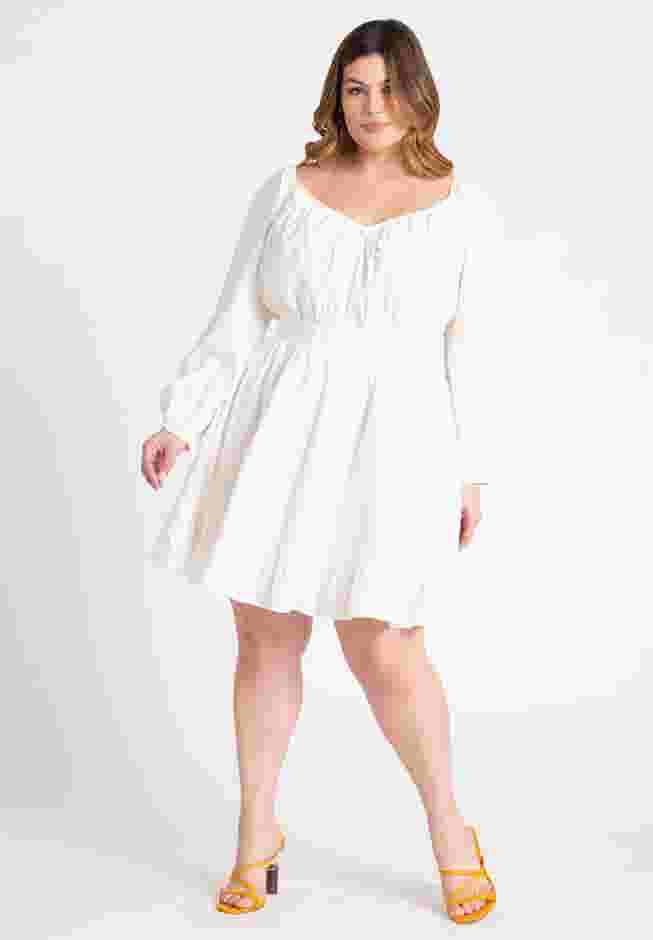 Puff Sleeve Linen Mini Dress image number 0