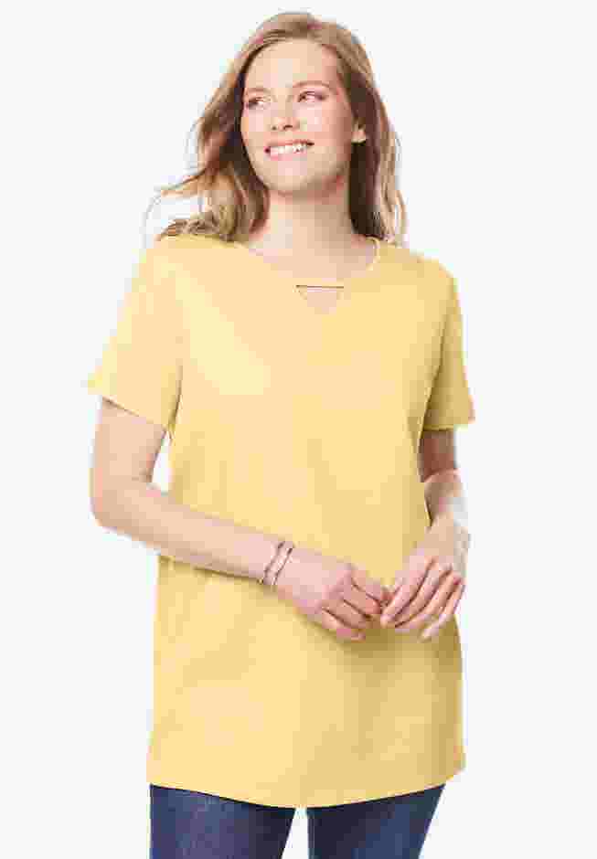 Perfect Short-Sleeve Keyhole Tee image number 0