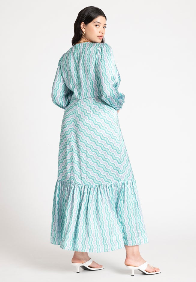 Twisted Stripe Maxi Dress image number null