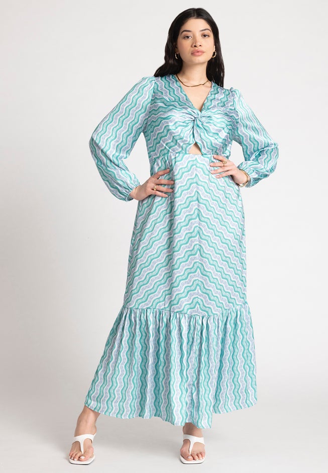 Twisted Stripe Maxi Dress image number null