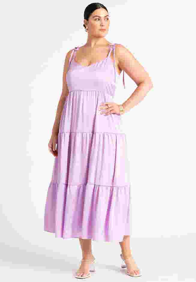 Tiered Satin Maxi Dress image number 0