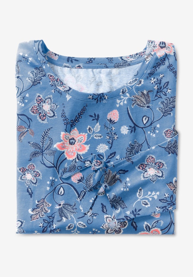 Perfect Three-Quarter Tie-Sleeve Tee image number 3